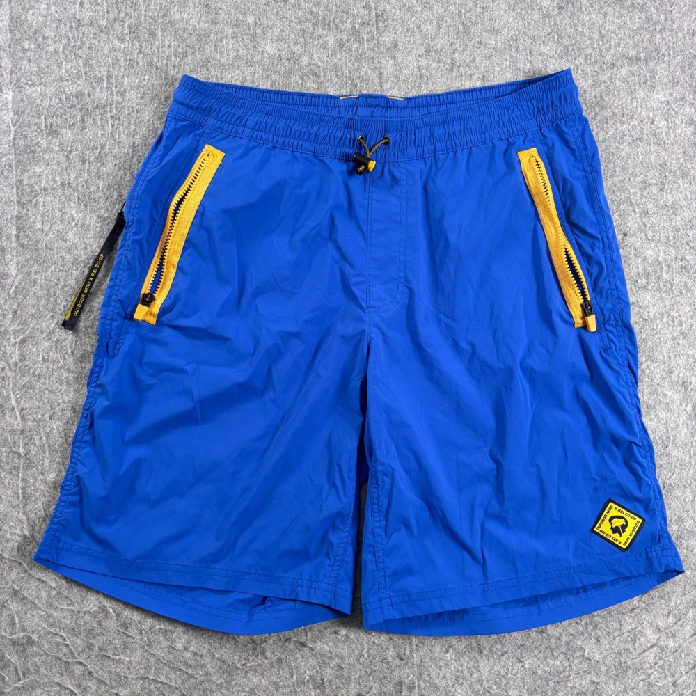 REI Co-op Outdoor Afro Mens Trail Shorts Blue Yellow Medium 24229-S23 Hiking